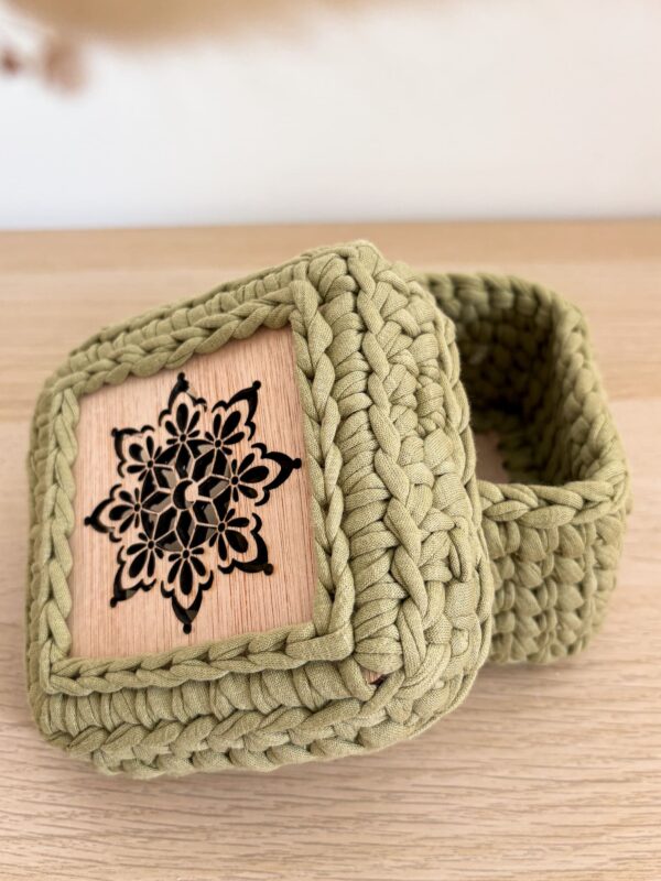 Boite carré de rangement crochet sur mesure_06 Boîte cadeau carrée personnalisable