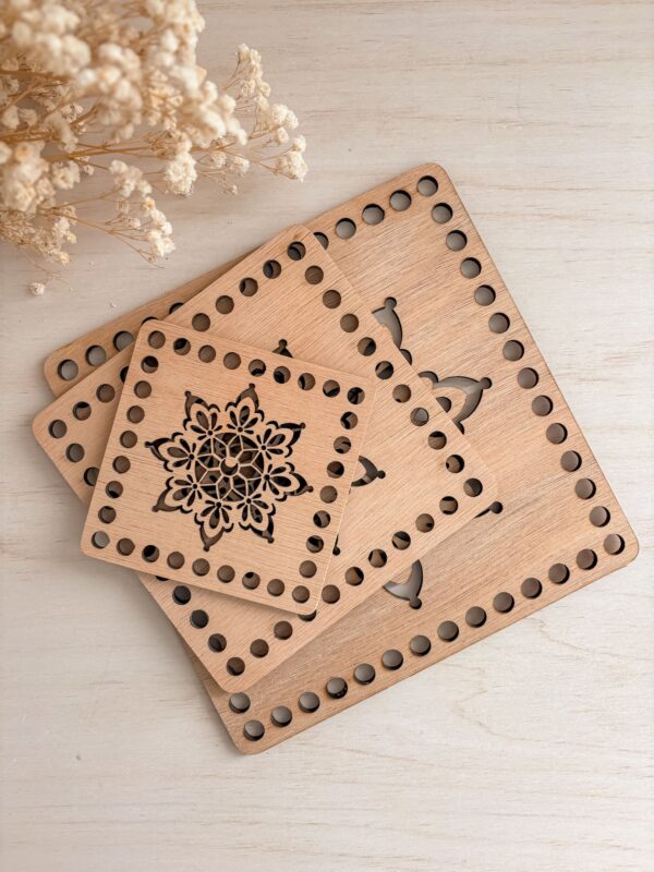 Couvercle & Fond ajouré en Bois mandala