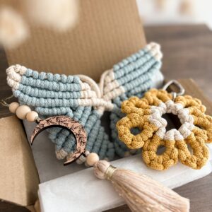 Coffret décoration de Printemps en macramé