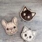 Ornement bois chat et bulldog