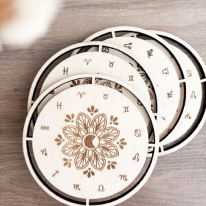 Support Macramé Bois Gravé – Collection "Zodiaque"