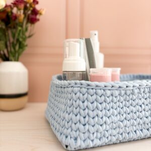 Corbeille rectangulaire au crochet