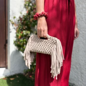 Kit pochette macramé mariage à frange