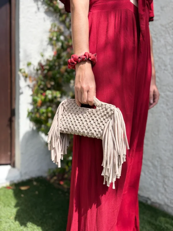 Kit pochette macramé mariage à frange
