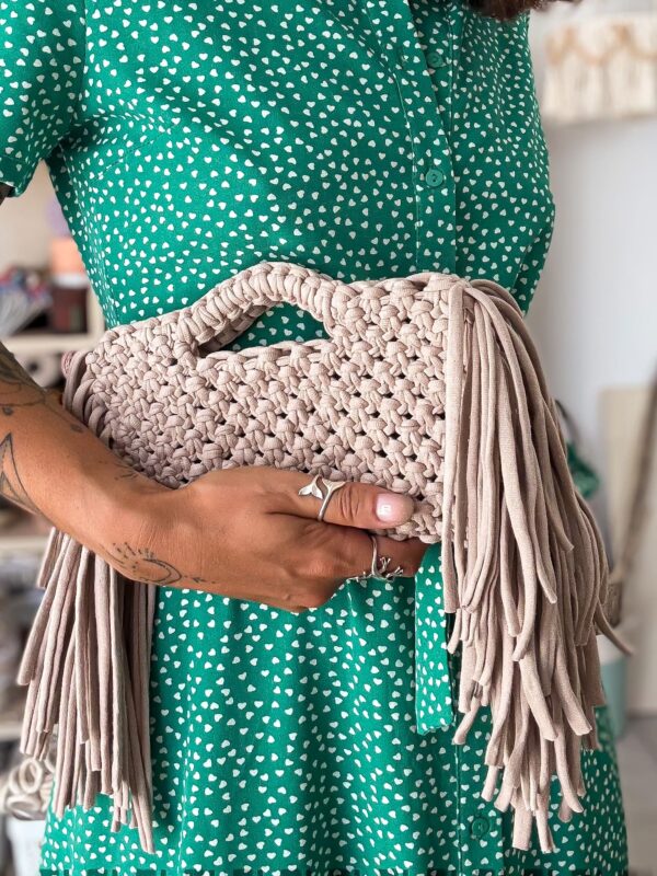 Pochette Soléa en macramé nude Pochette Solea en macramé