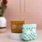 Porte monnaie florale en macramé vert menthe_02