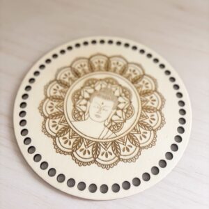 Fond de panier en bois crochet boudha rond