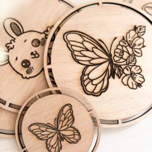 Support rond en bois – Animaux et illustrations diverses_04 Support bois rond illustration personnalisée
