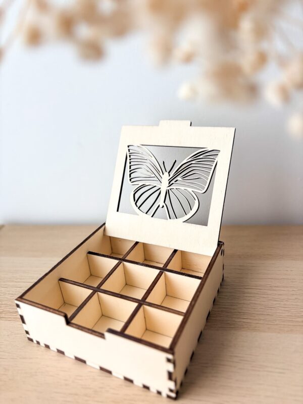 Boîte de rangement bois_03 papillon Boîte de rangement bois_03 papillon