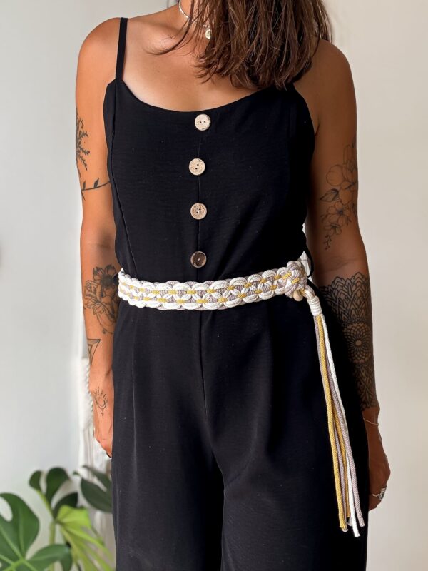 Ceinture macramé bohème faite main en coton recyclé