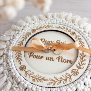 porte alliance macrame et bois personnalisable