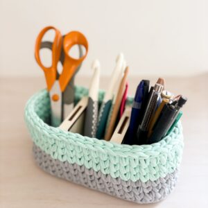 Vide poche et panier au crochet avec compartiments