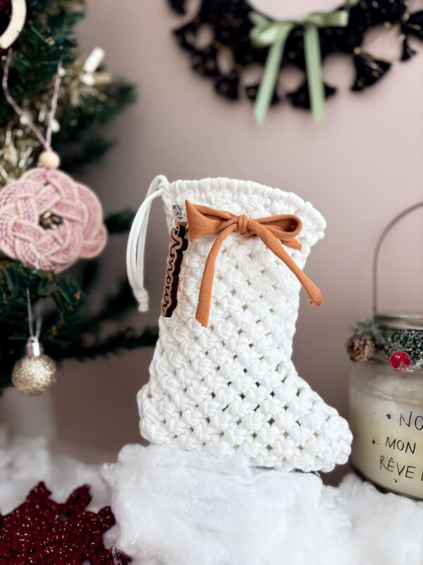 Chaussette de Noël_01 Tuto - Chaussette de Noël en macramé