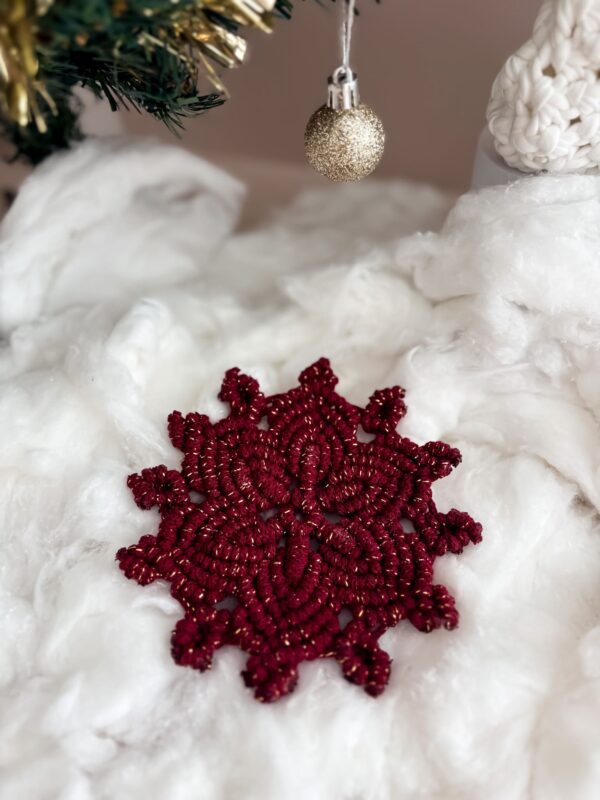 Kit_Sous verre Flocon de neige en macramé_01 Kit_Sous verre Flocon de neige en macramé_01