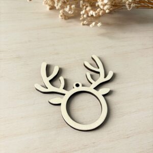 Anneau en bois renne à décorer pour activité DIY Noël