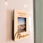 Cadre photo magnétique personnalisé en bois avec gravure et mot en plexi