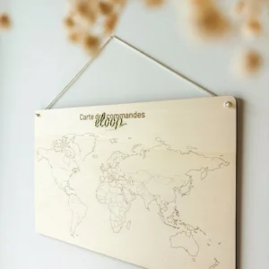 carte à punaiser en bois monde 01 carte à punaiser en bois