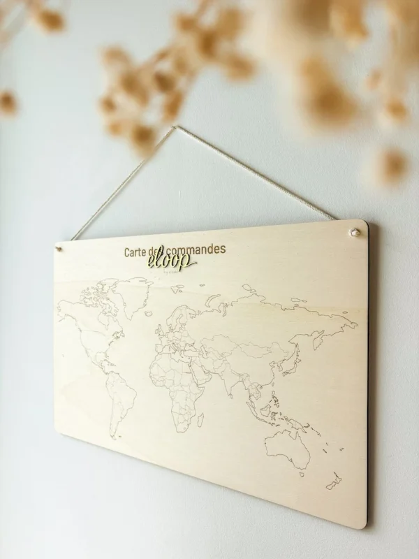 carte à punaiser en bois monde 01 carte à punaiser en bois