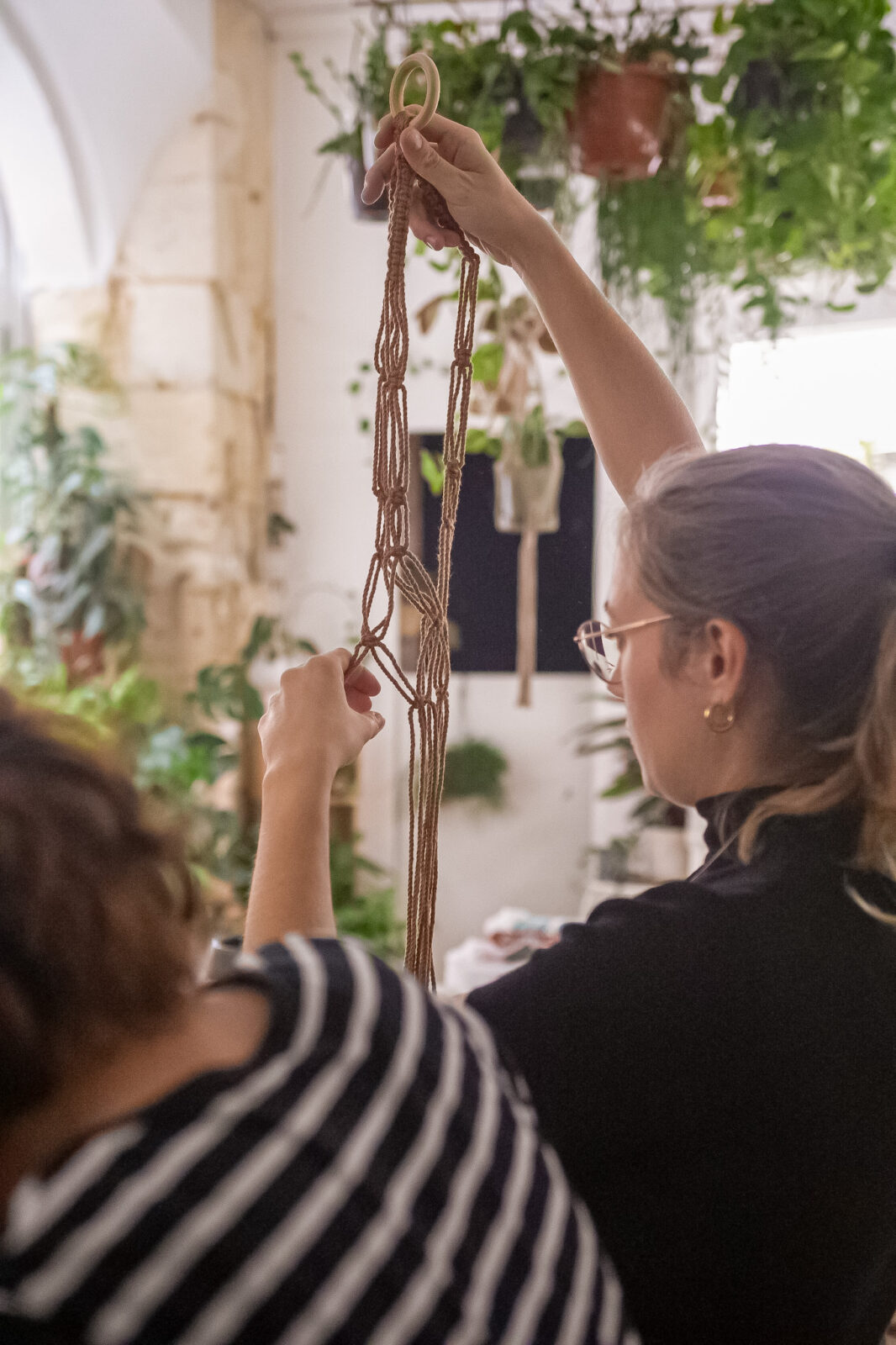 atelier DIY macramé suspension plante