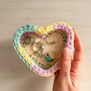 kit vide-poche crochet cœur