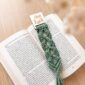 Marque-page Bois et Macramé Personnalisé vert eucalyptus_01