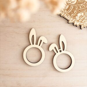 Anneau en bois Lapin à décorer DIY Pâques