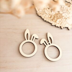 Anneau en bois Lapin à décorer DIY Pâques