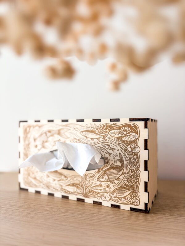 Boîte à Mouchoirs en Bois Personnalisable_poisson Boîte à Mouchoirs en Bois Personnalisable_poisson