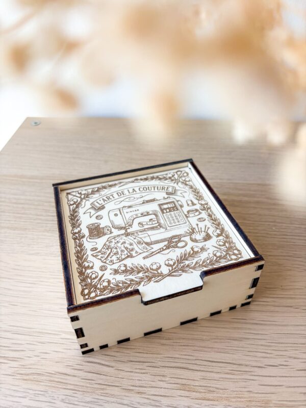 Boîte de Rangement en Bois couture Boite de rangement en bois
