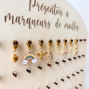 rangement marqueurs de mailles bois