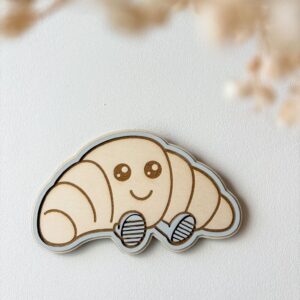 Décoration croissant bois