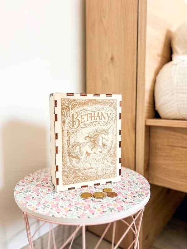 tirelire en bois personnalisable licorne tirelire en bois personnalisable licorne