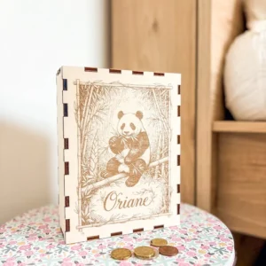 tirelire en bois personnalisable panda