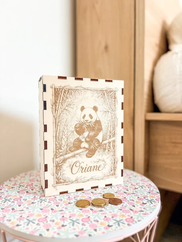 tirelire en bois personnalisable panda tirelire en bois personnalisable panda