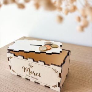tirelire en bois personnalisable