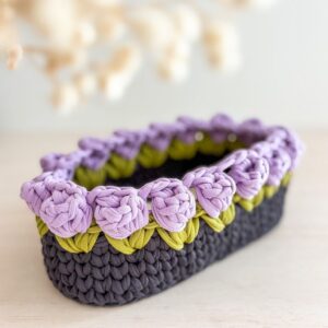 Prototype - Panière Ovale Crochet Tulipe Tricolore