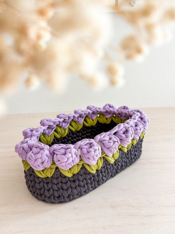 Paniere crochet tulipe_Ovale_04 Paniere crochet tulipe_Ovale_04