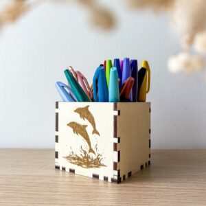 Pot à Crayon en Bois Personnalisé