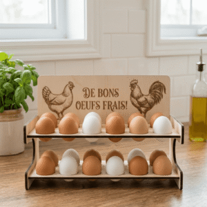rangement oeufs bois personnalisable