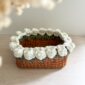 Panière Rectangle Crochet Fleurs