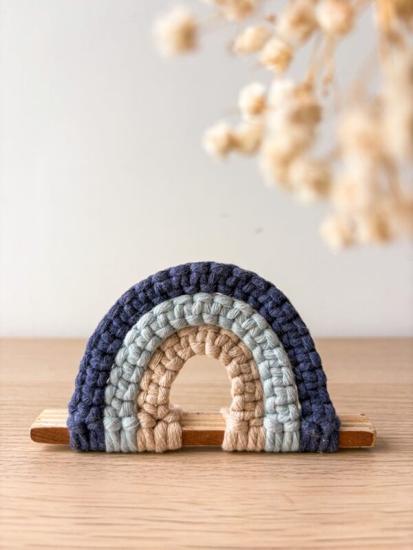 Prototype Arc-en-Ciel Macramé à Poser - Tons bleu_01 Prototype Arc-en-Ciel Macramé à Poser - Tons bleu_01