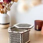 boîte hexagonale en bois personnalisable rangement