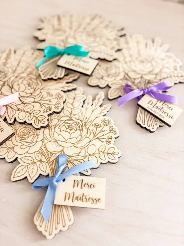 bouquet en bois personnalisé merci maîtresse 02 bouquet en bois personnalisé merci maîtresse 02