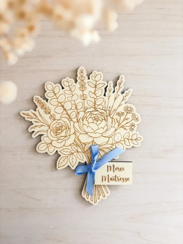 bouquet en bois personnalisé merci maîtresse 04 bouquet en bois personnalisé merci maîtresse 04