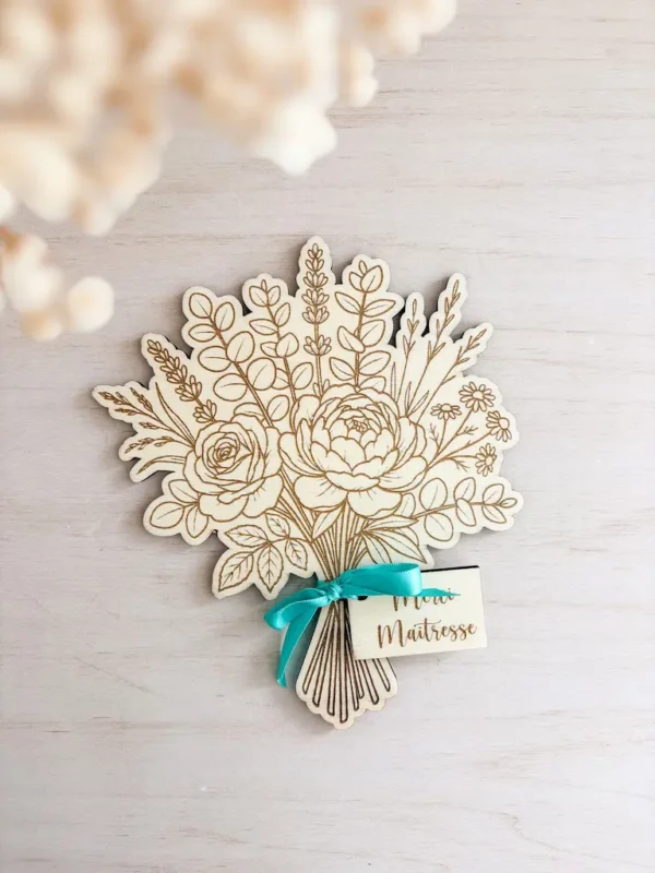bouquet en bois personnalisé merci maîtresse 05 bouquet en bois personnalisé merci maîtresse 05