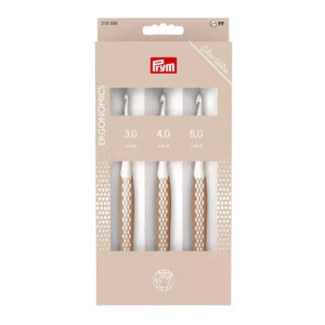 Coffret 3 Crochets Ergonomiques Taupe (3, 4 et 5 mm)