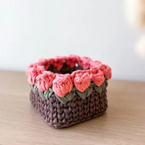 kit panière crochet fleurs