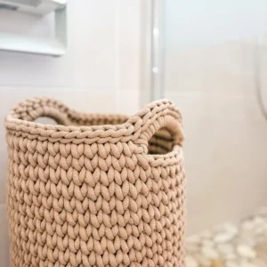 Panière à linge crochet ronde