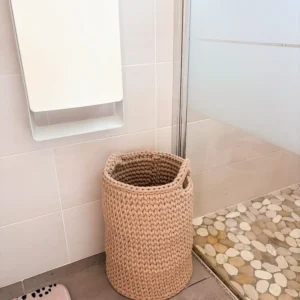 Panière à linge crochet ronde