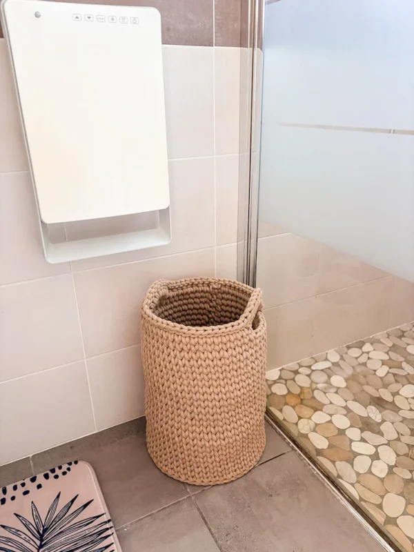 Panière à linge crochet ronde